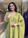KF 4117 Kalaai Roman Silk Embroidery Kurti With Bottom Dupatta
